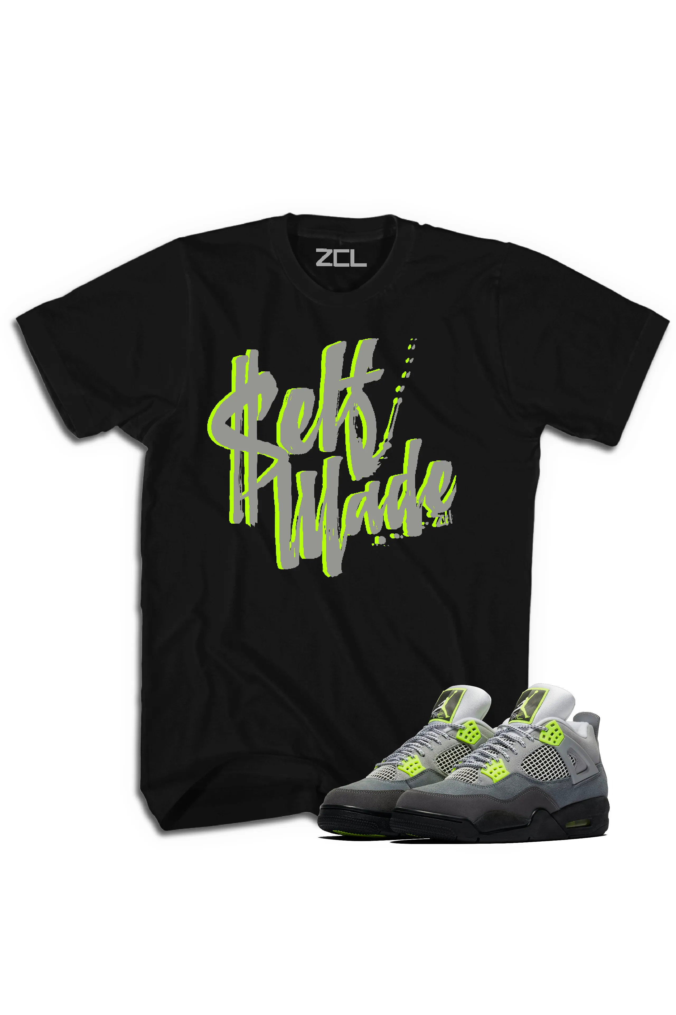 Air Jordan 4 Neon "Self Made" Tee