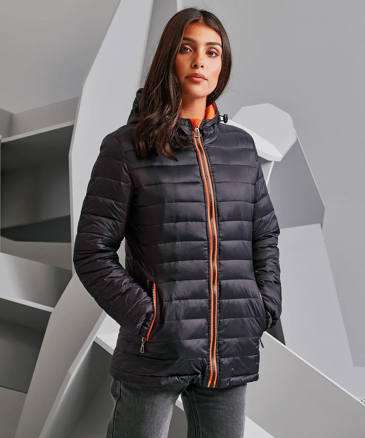 Black /Bright Yellow - Women's padded jacket