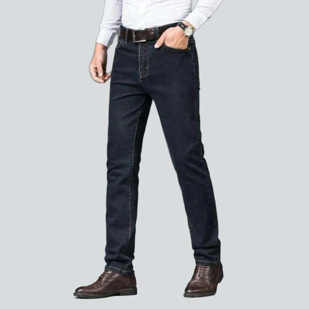 Business casual elastic men's jeans