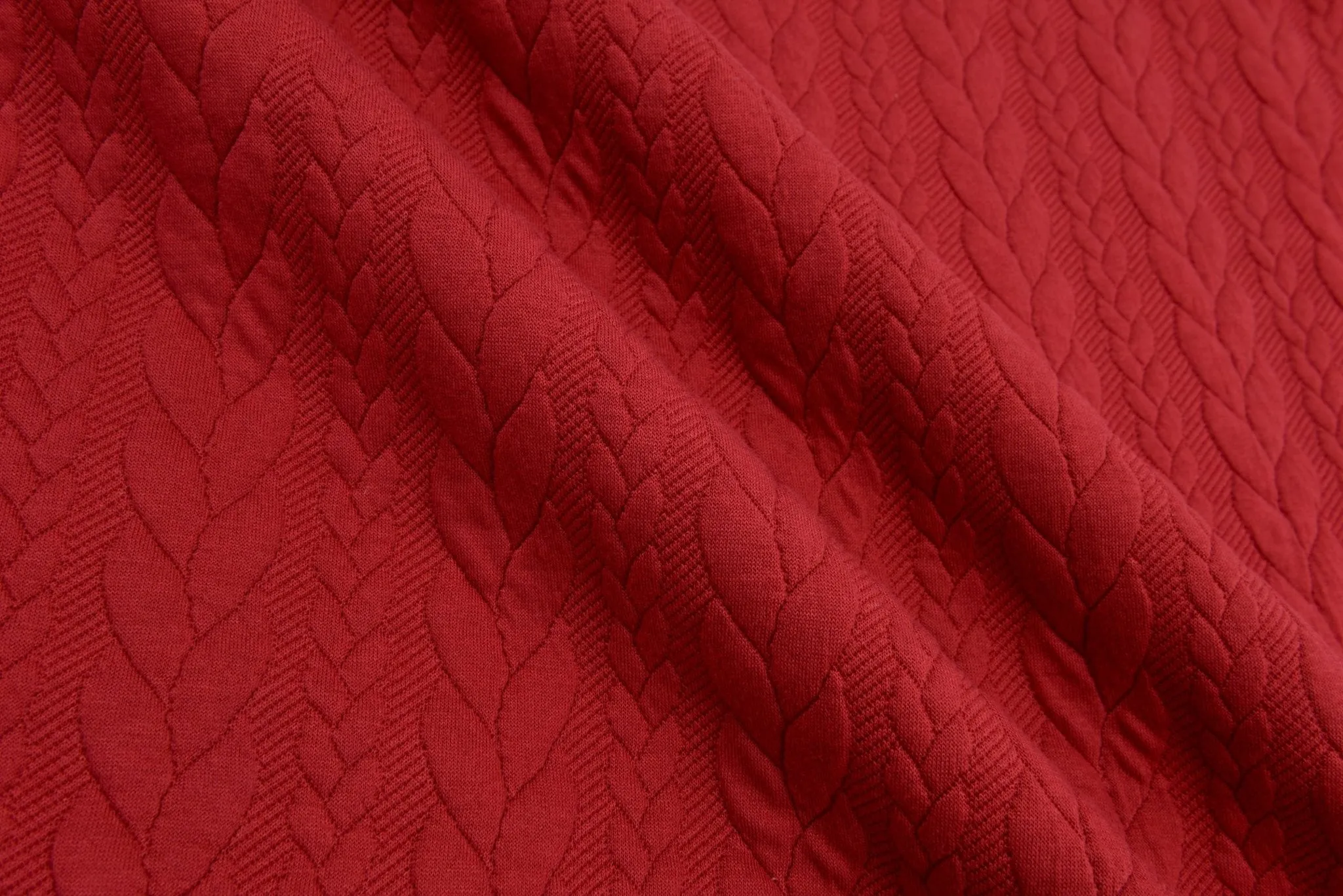 Cable Knit Jacquard Fabric / Quilted Knit Jacquard