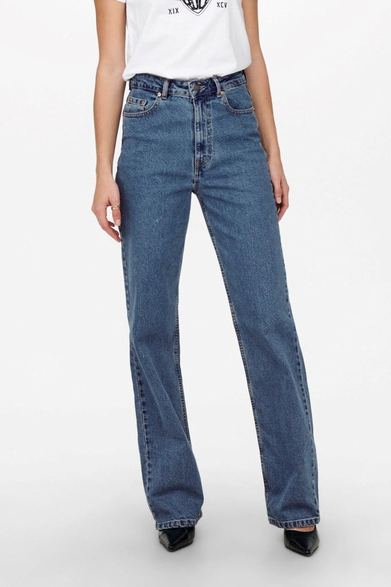 Camille Wide Leg Jeans - Blue Denim