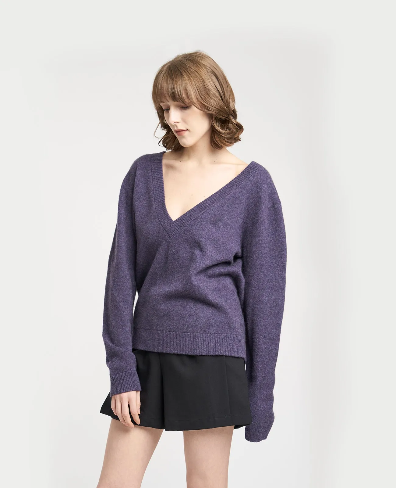 Cashmere Double V-Neck Sweater