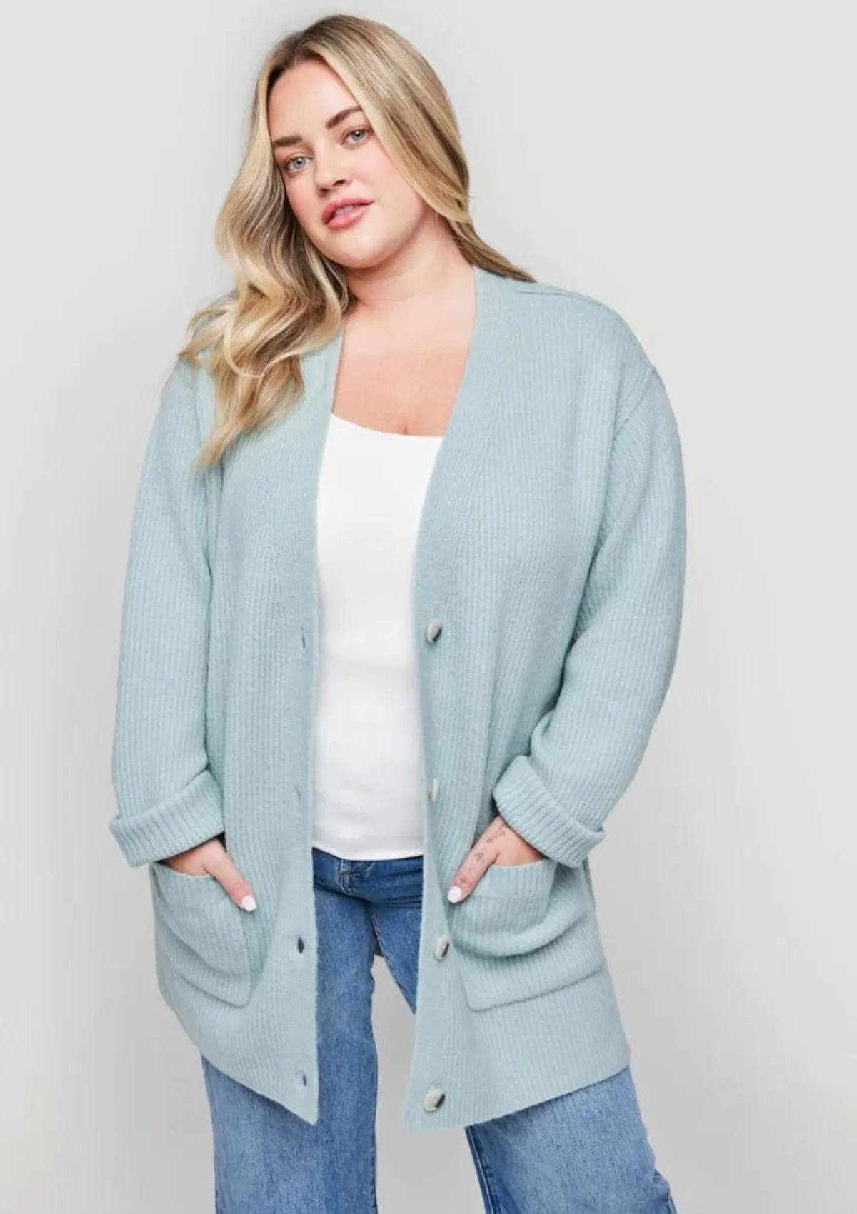 Chester V-Neck Cardigan - Coastal