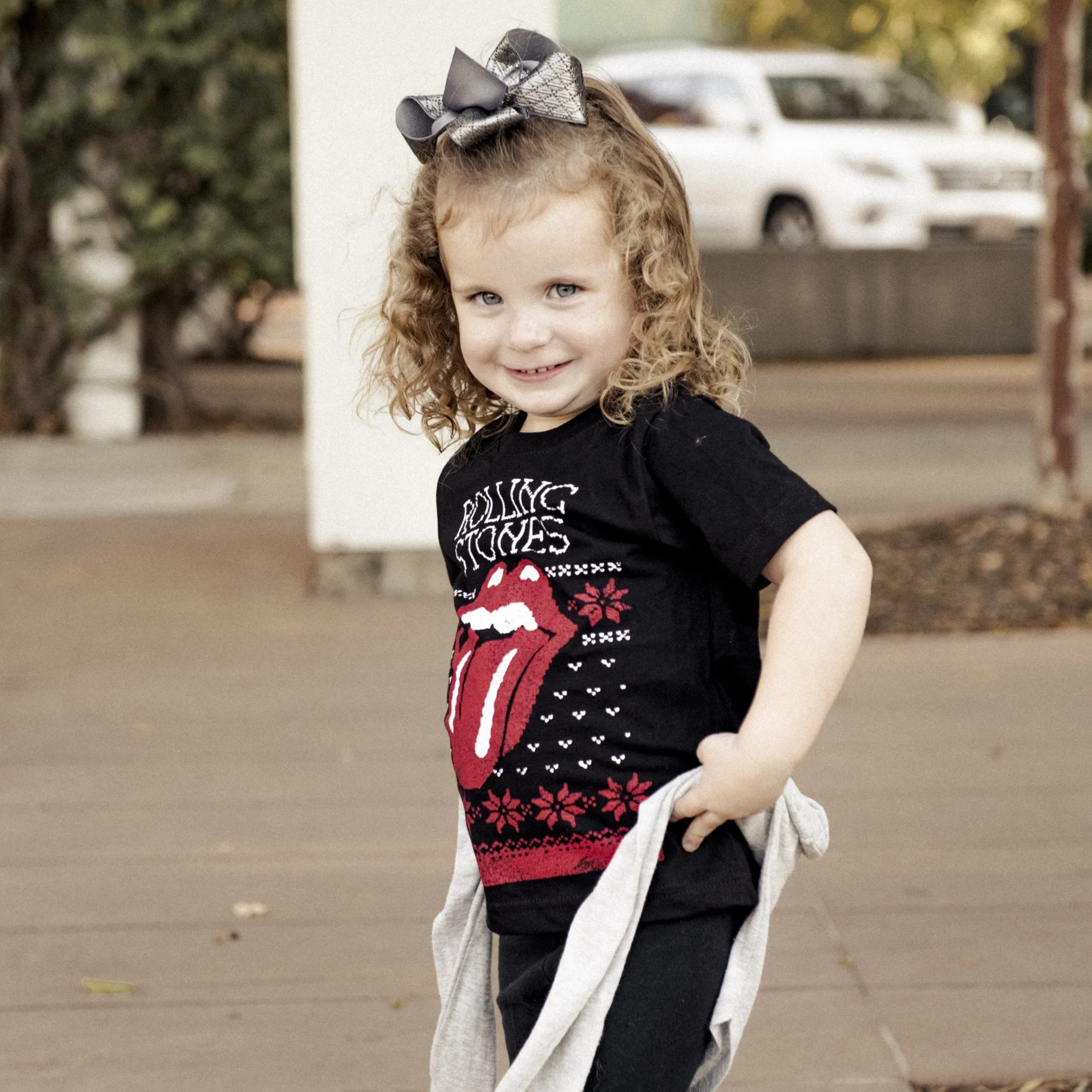 Children's Rolling Stones Norway Sweater Lick Black Tee