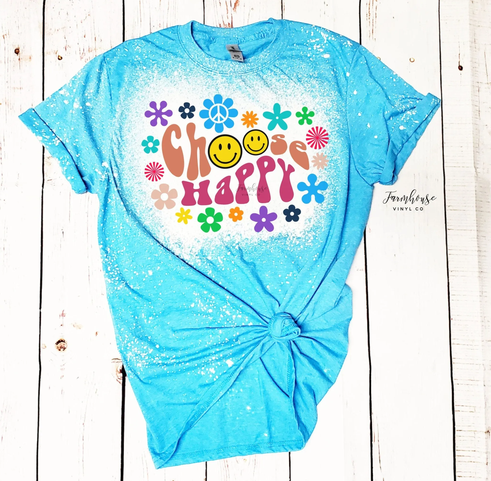 Choose Happy Floral Hippie Shirt