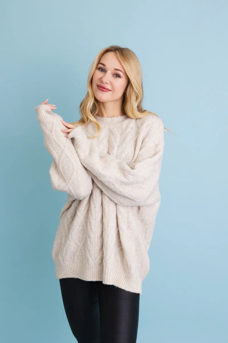 Classic Soft Cable Knit Pullover Sweater