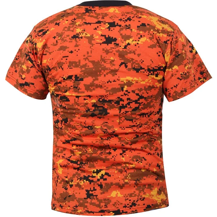 Digital Orange Camouflage - Military T-Shirt