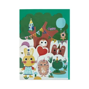 Forest Friends Children's Fold Out Birthday Card