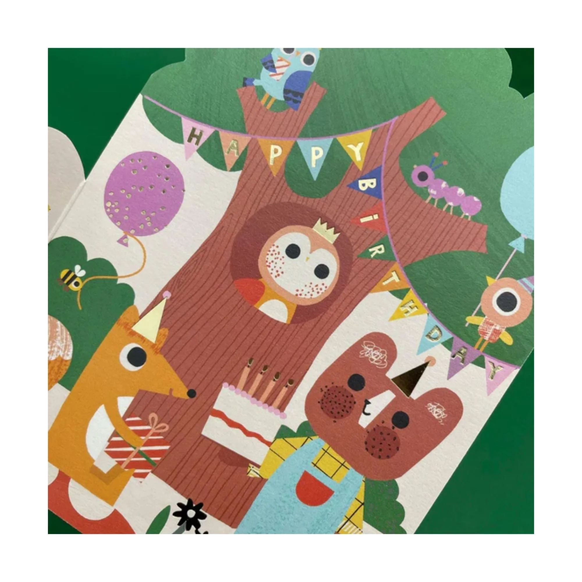 Forest Friends Children's Fold Out Birthday Card