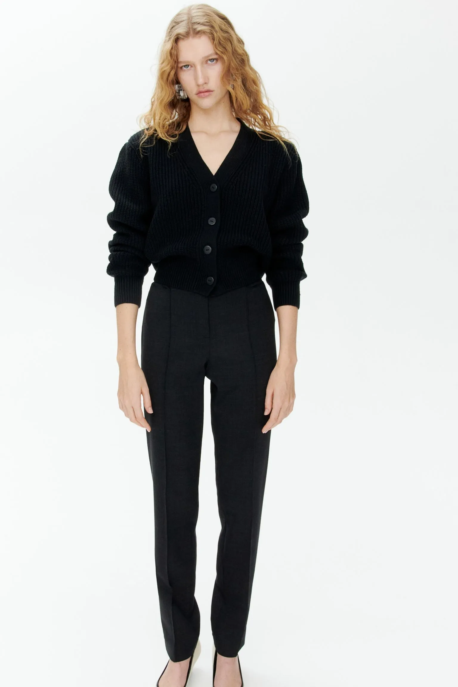 H&M Shoulder-pad Cardigan, black