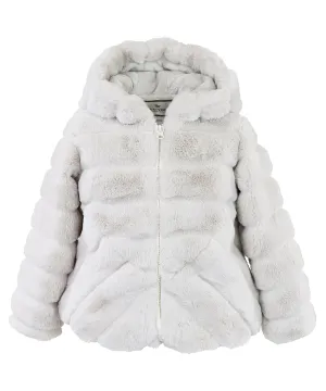 Hooded Cozy Jacket- White Eclair