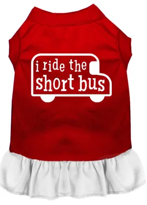 I Ride The Short Bus Screen Print Dress Red With White Lg (14)