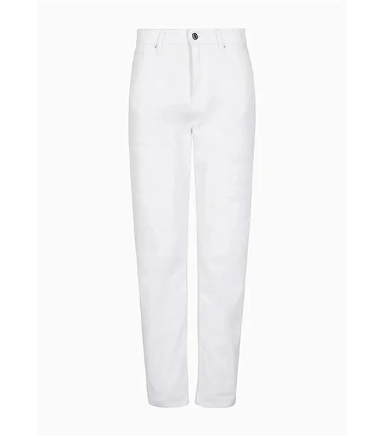 J06 Boyfriend Fit White Denim Jeans