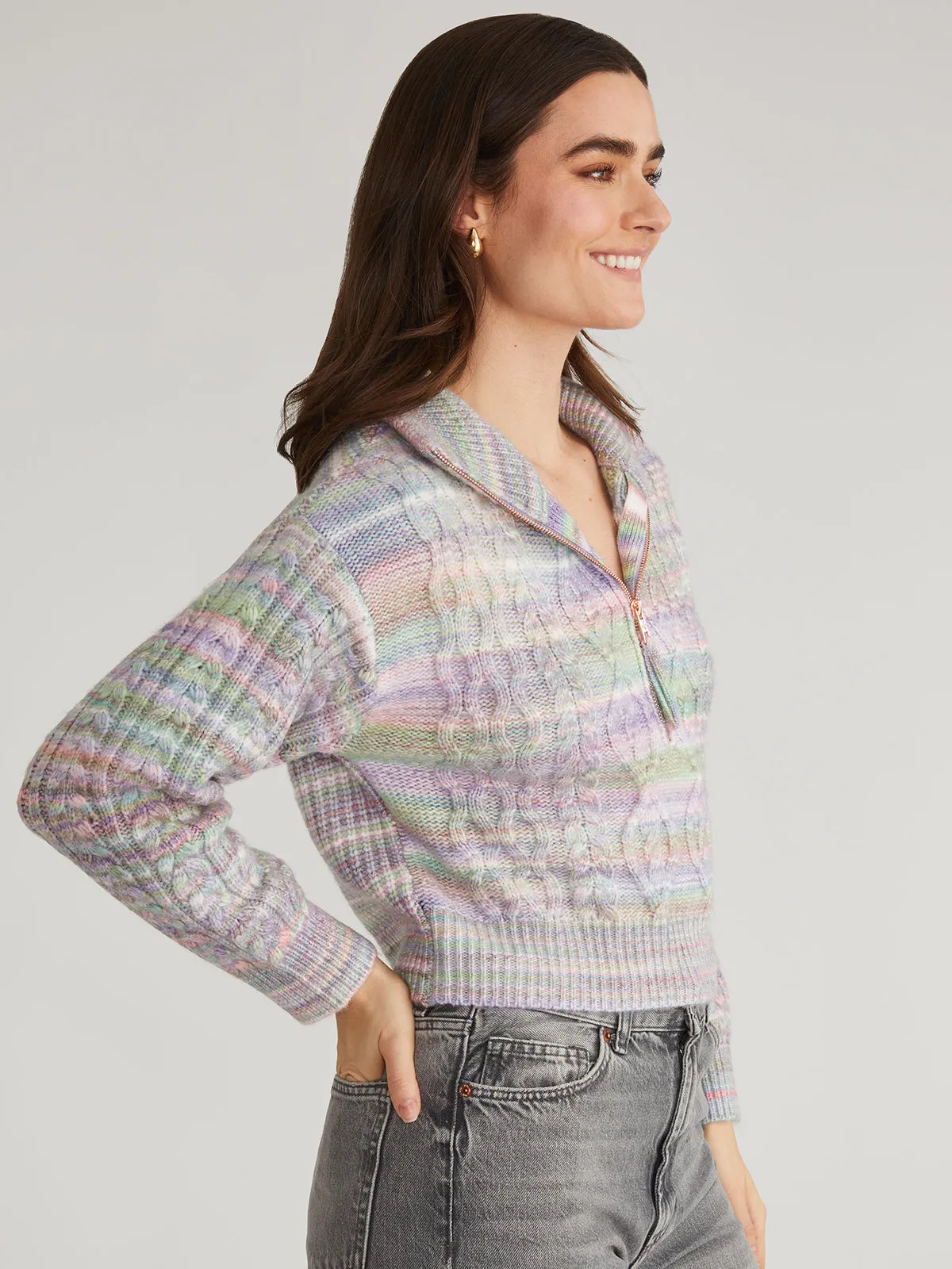 Jackie: Spacedye Zip Front Pullover