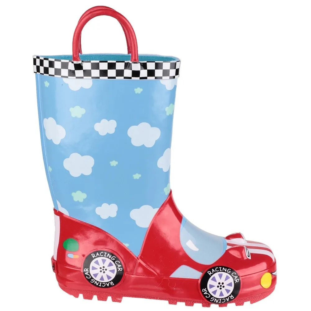 Kids Puddle Waterproof Pull On Boots Racer