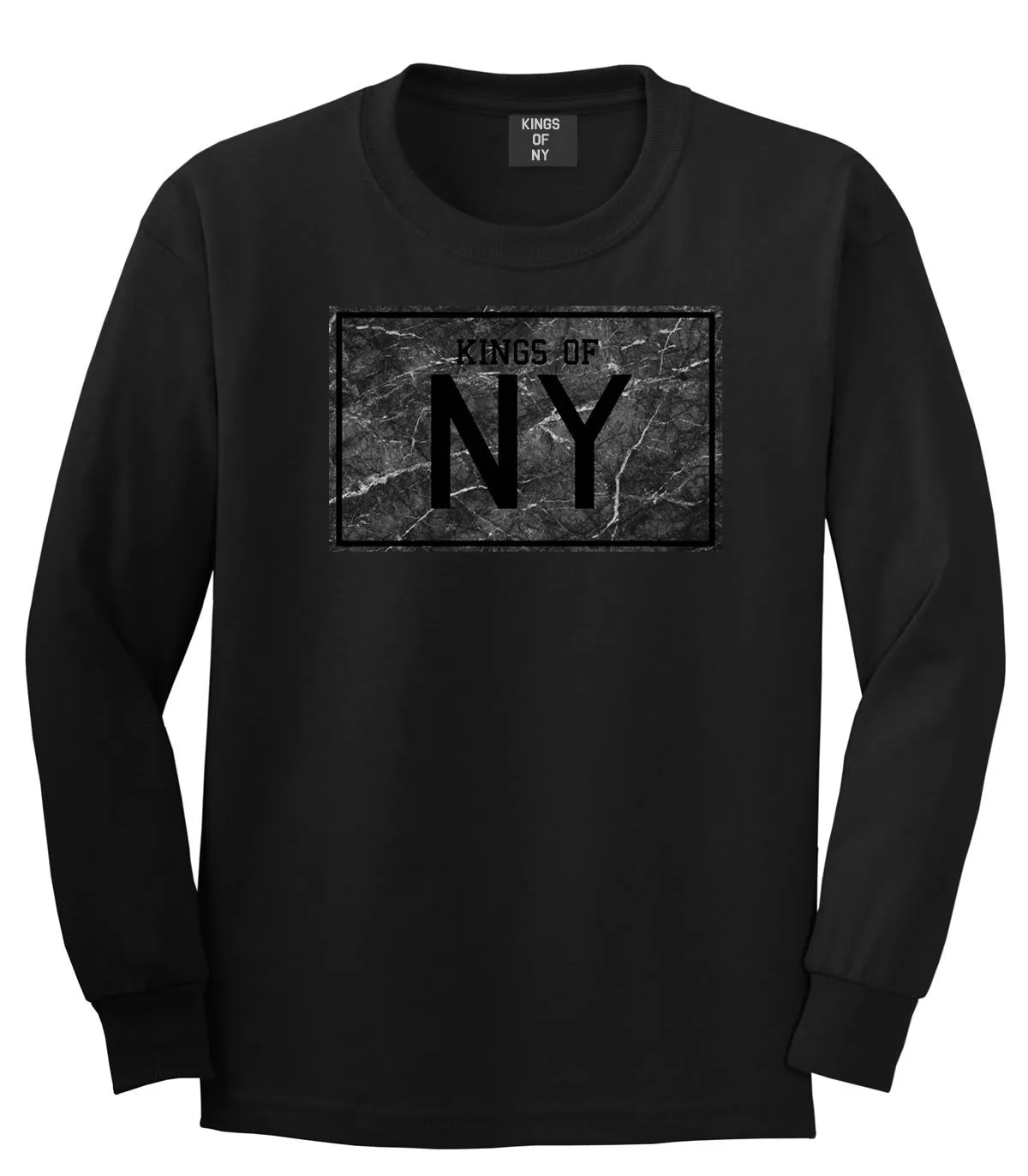 Kings Of NY Granite Print Long Sleeve T-Shirt