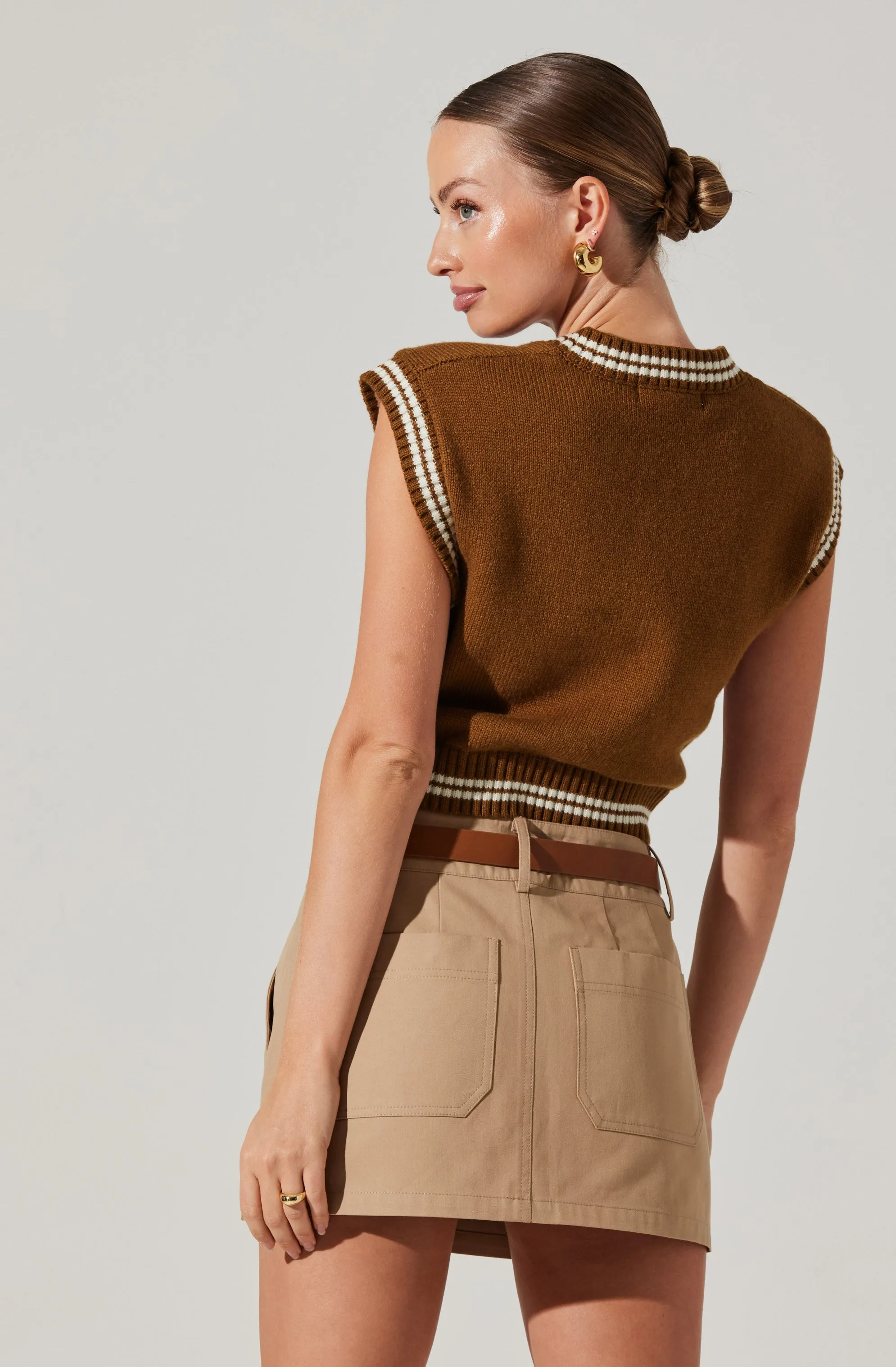 Kirby V-Neck Cropped Sweater Vest