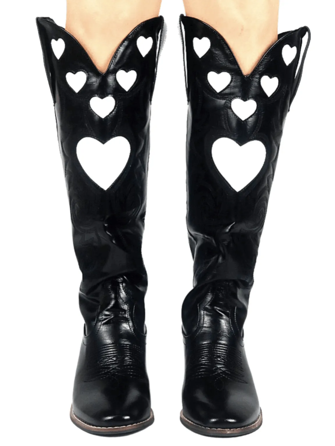 Knee High Heart Shape Cowboy Boots For Women - In 8 Colors!