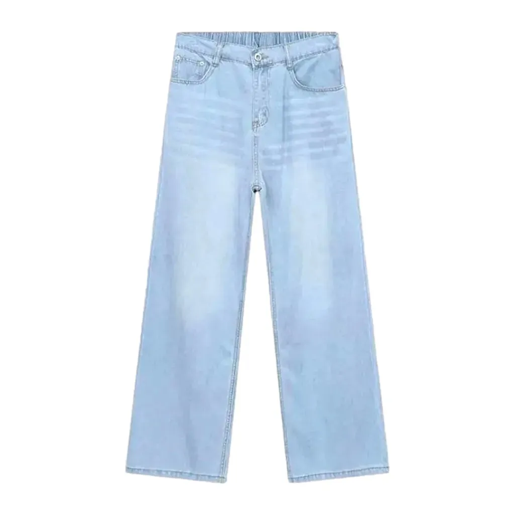 Light wash baggy fit men's jeans