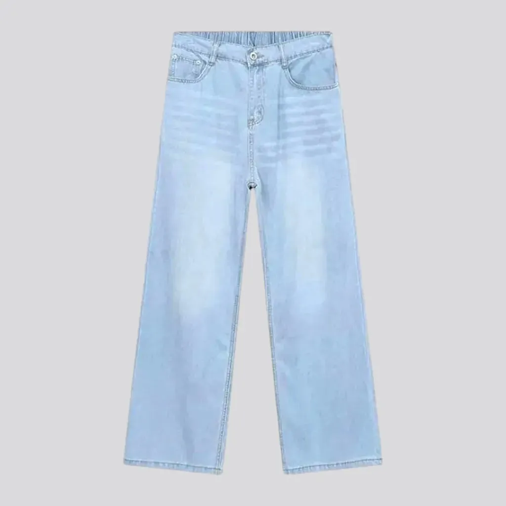 Light wash baggy fit men's jeans