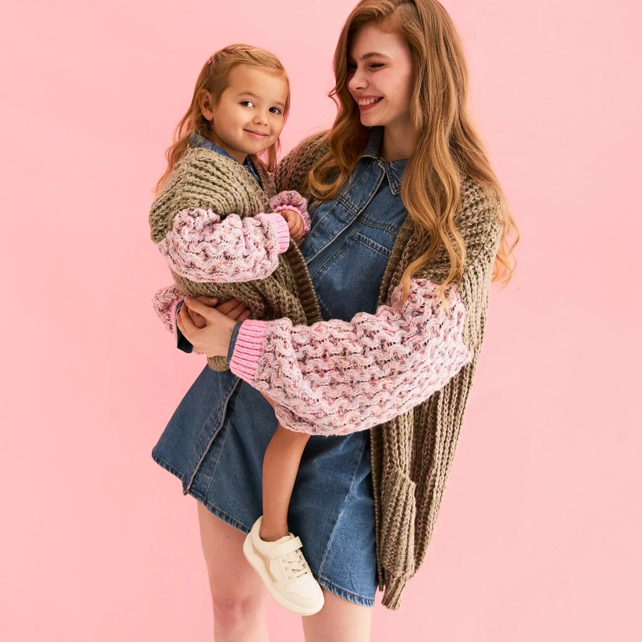 Madison Mini Me Oversized Balloon Sleeve Kids Cardigan