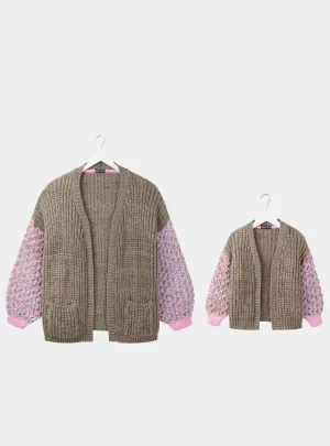 Madison Mini Me Oversized Balloon Sleeve Kids Cardigan