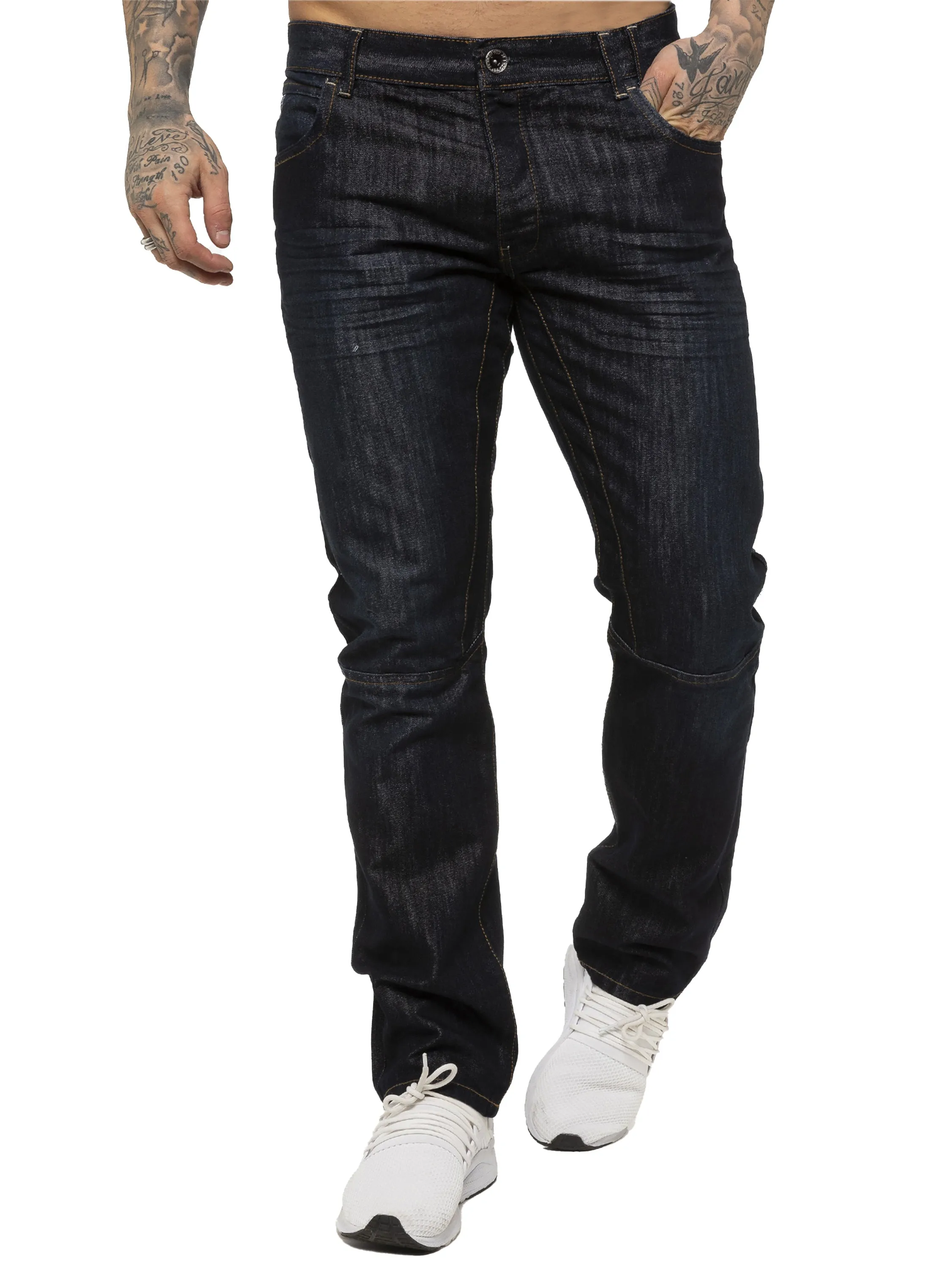 Mens Designer Straight Leg Regular Fit Denim | Enzo Designer Menswear