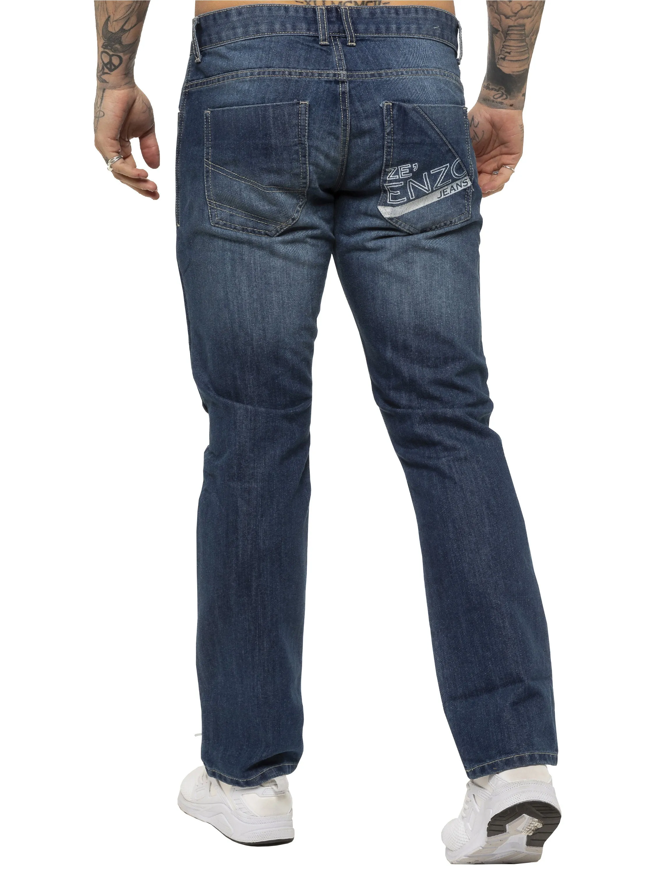 Mens Designer Straight Leg Regular Fit Denim | Enzo Designer Menswear