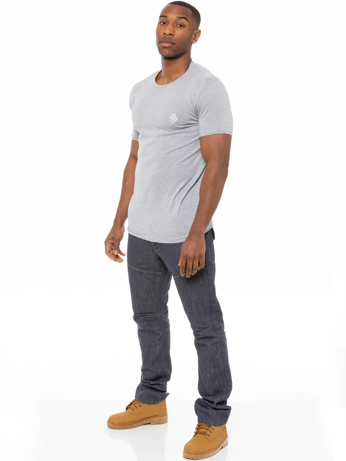 Mens Regular Fit Grey Denim Jeans | Enzo Designer Menswear