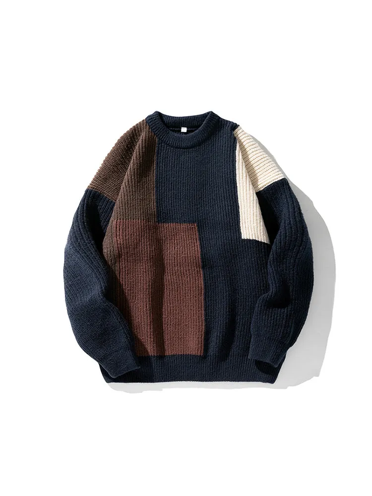 Men'S Spliced Knit Sweaters