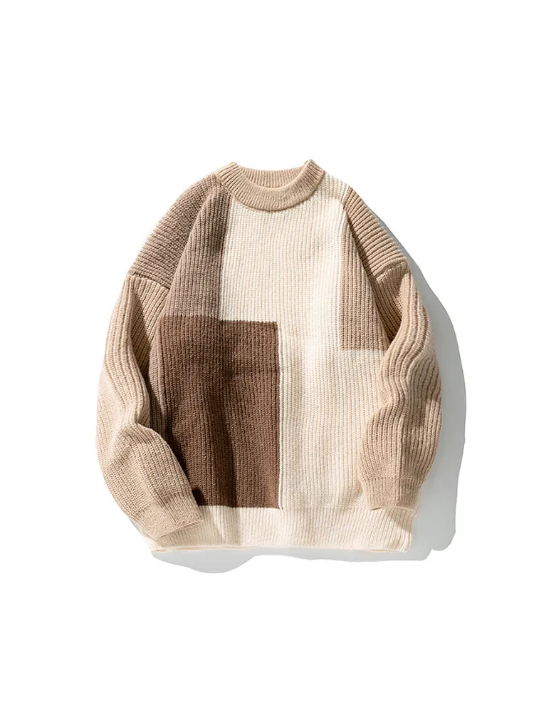 Men'S Spliced Knit Sweaters