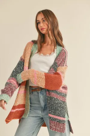 Olivia Oversized Color Block Cardigan