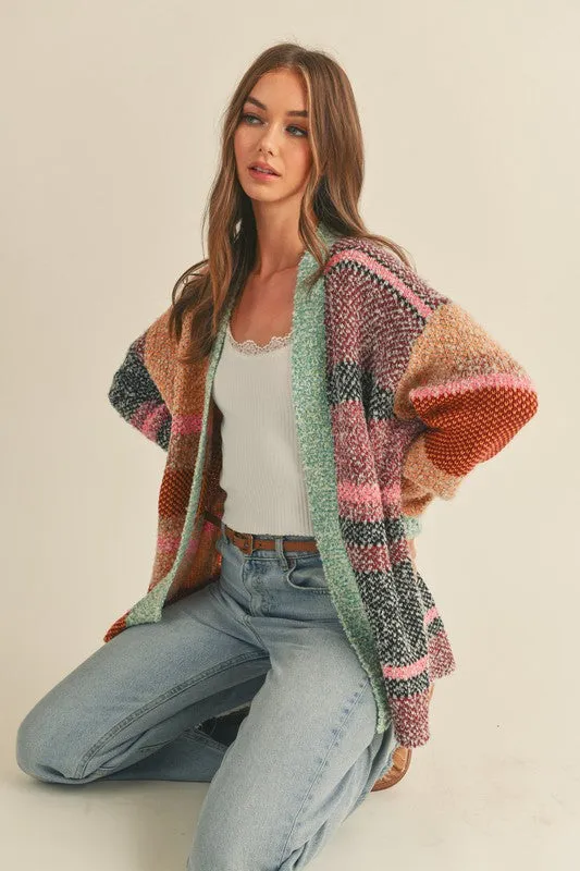 Olivia Oversized Color Block Cardigan