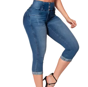 Pit Bull Jeans Capri Women's High Waisted Jeans Pants With Butt Lift 61420