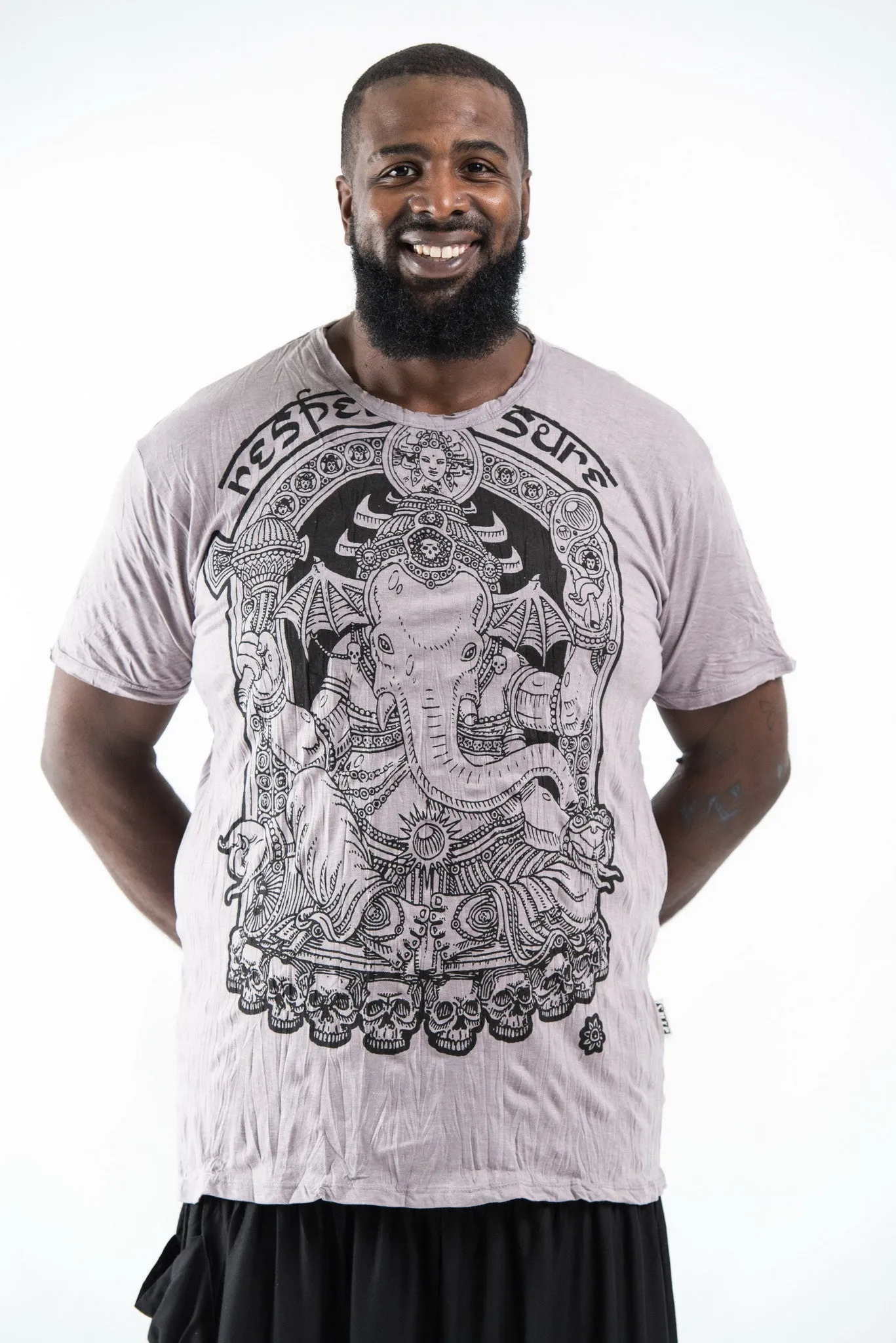 Plus Size Mens Batman Ganesh T-Shirt in Gray