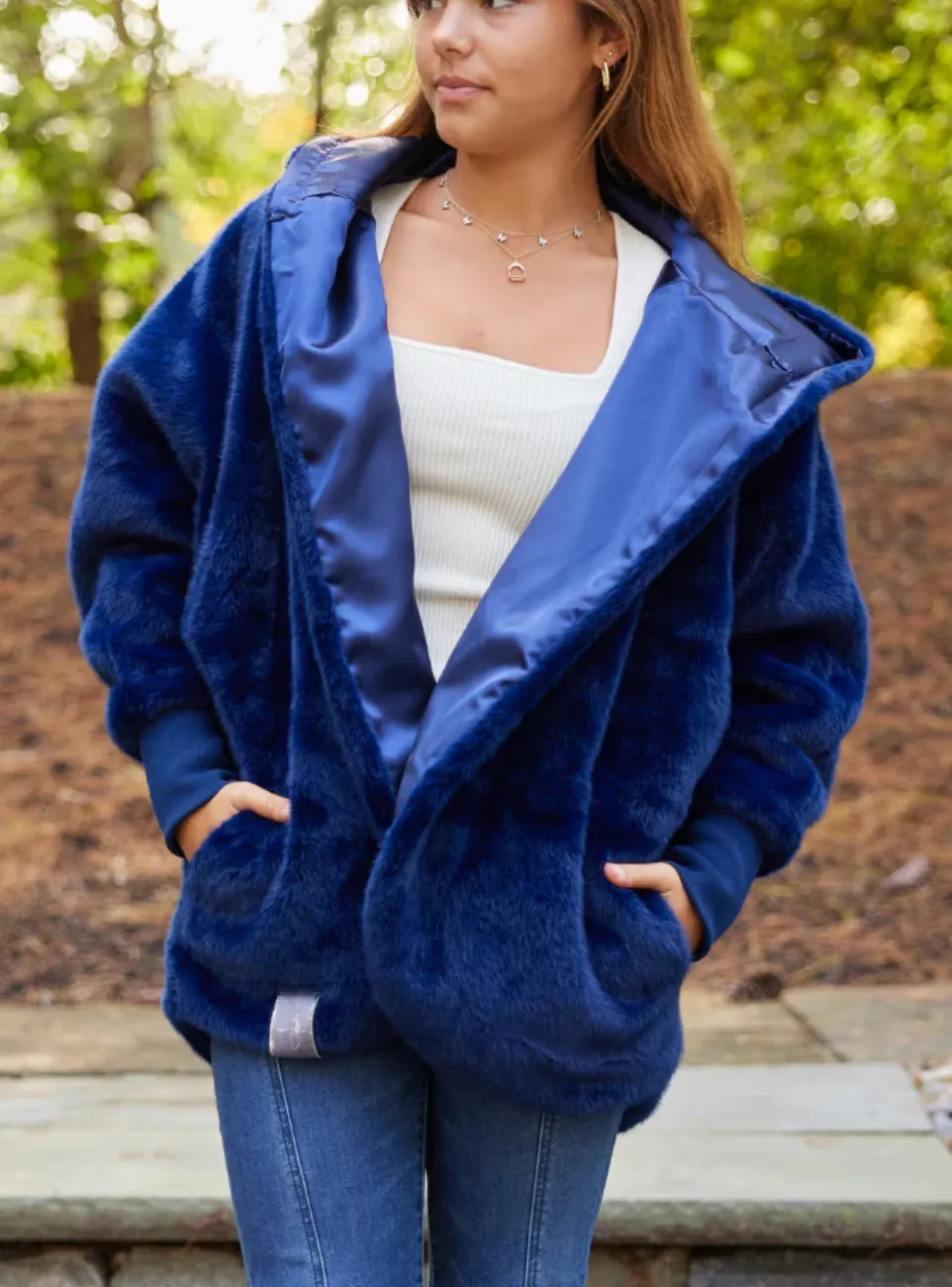 Pretty Rugged Luxe Cardigan Marine Blue