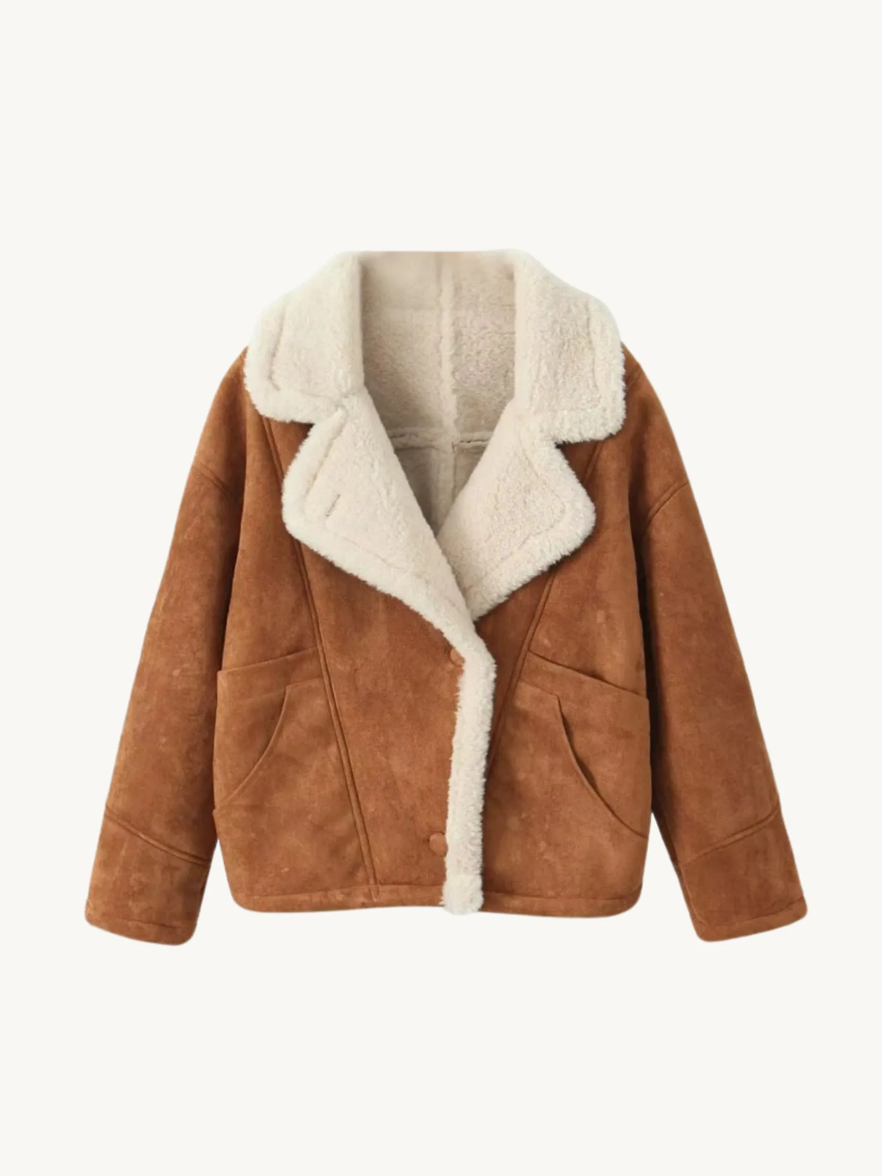 Rachel Faux Suede Shearling Coat