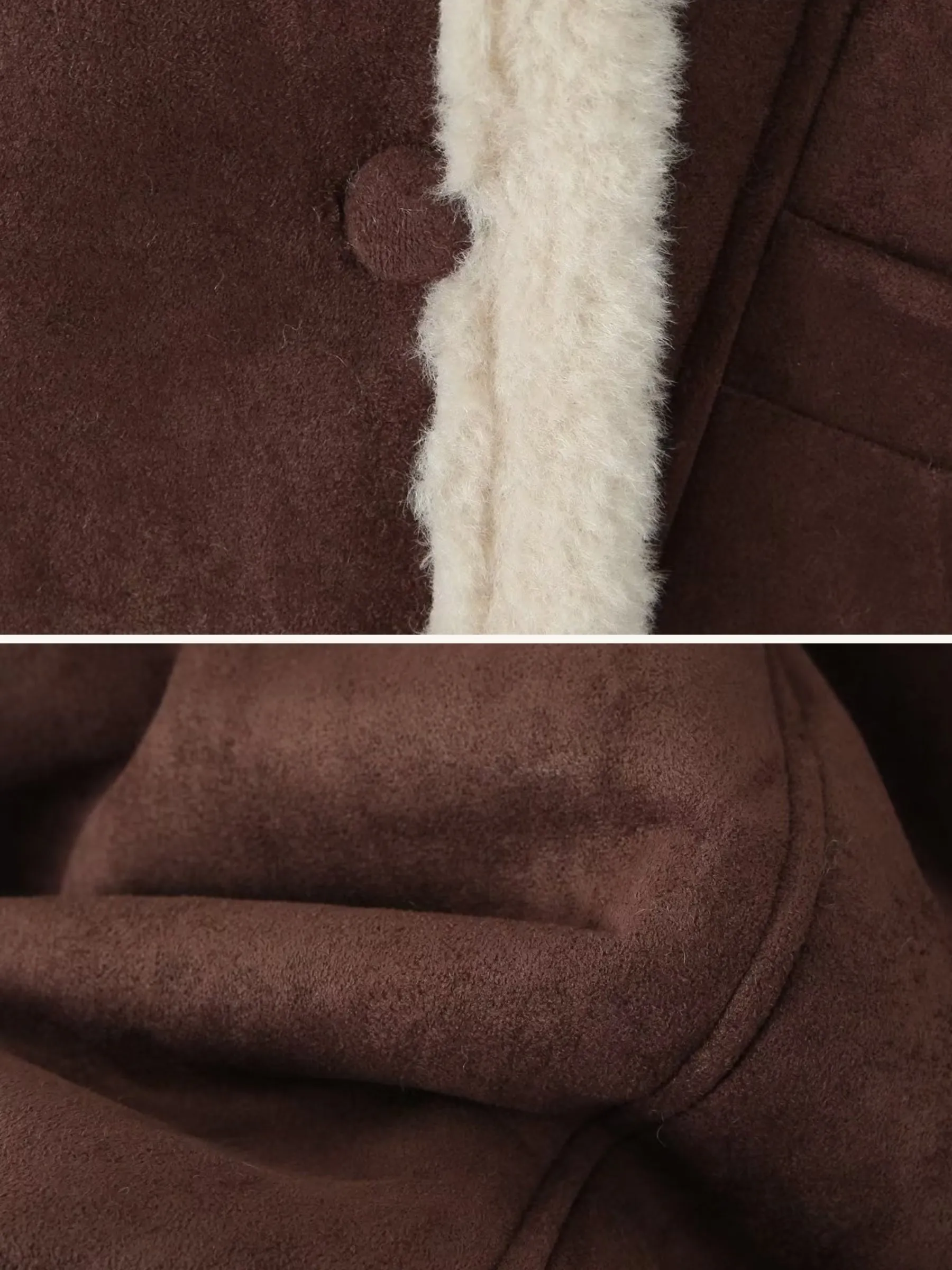 Rachel Faux Suede Shearling Coat