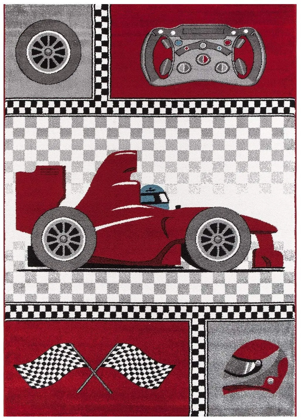 Racing Car Rug Red - Kids