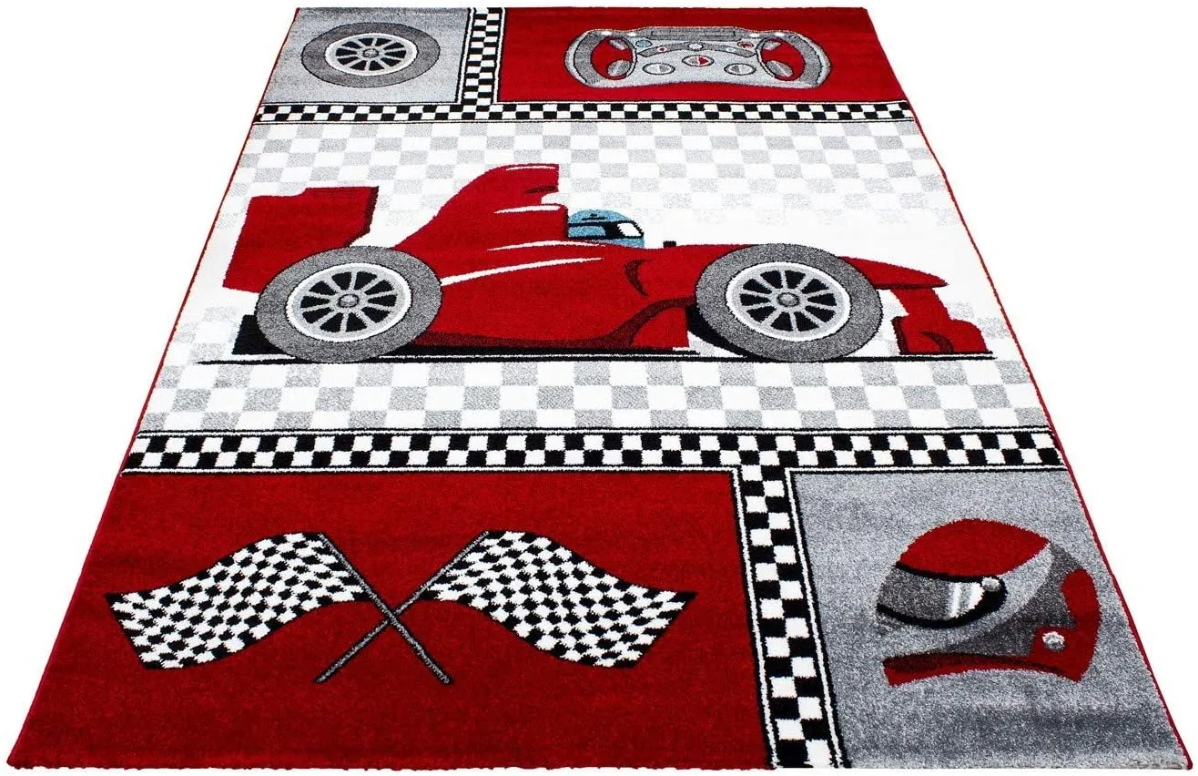 Racing Car Rug Red - Kids