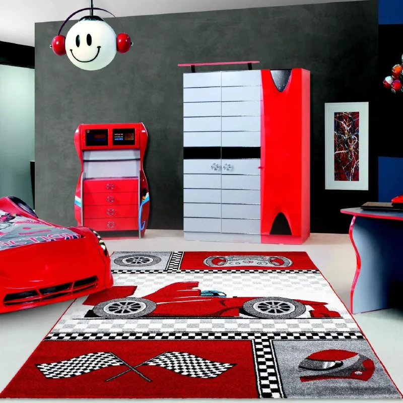 Racing Car Rug Red - Kids