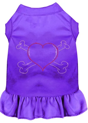 Rhinestone Heart And Crossbones Dress Purple Lg (14)