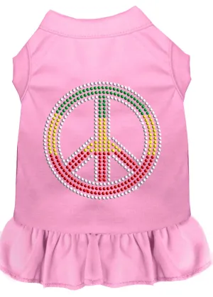 Rhinestone Rasta Peace Dress Light Pink Sm (10)