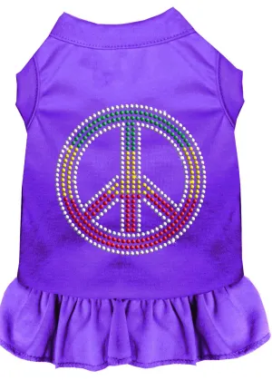 Rhinestone Rasta Peace Dress Purple Lg (14)