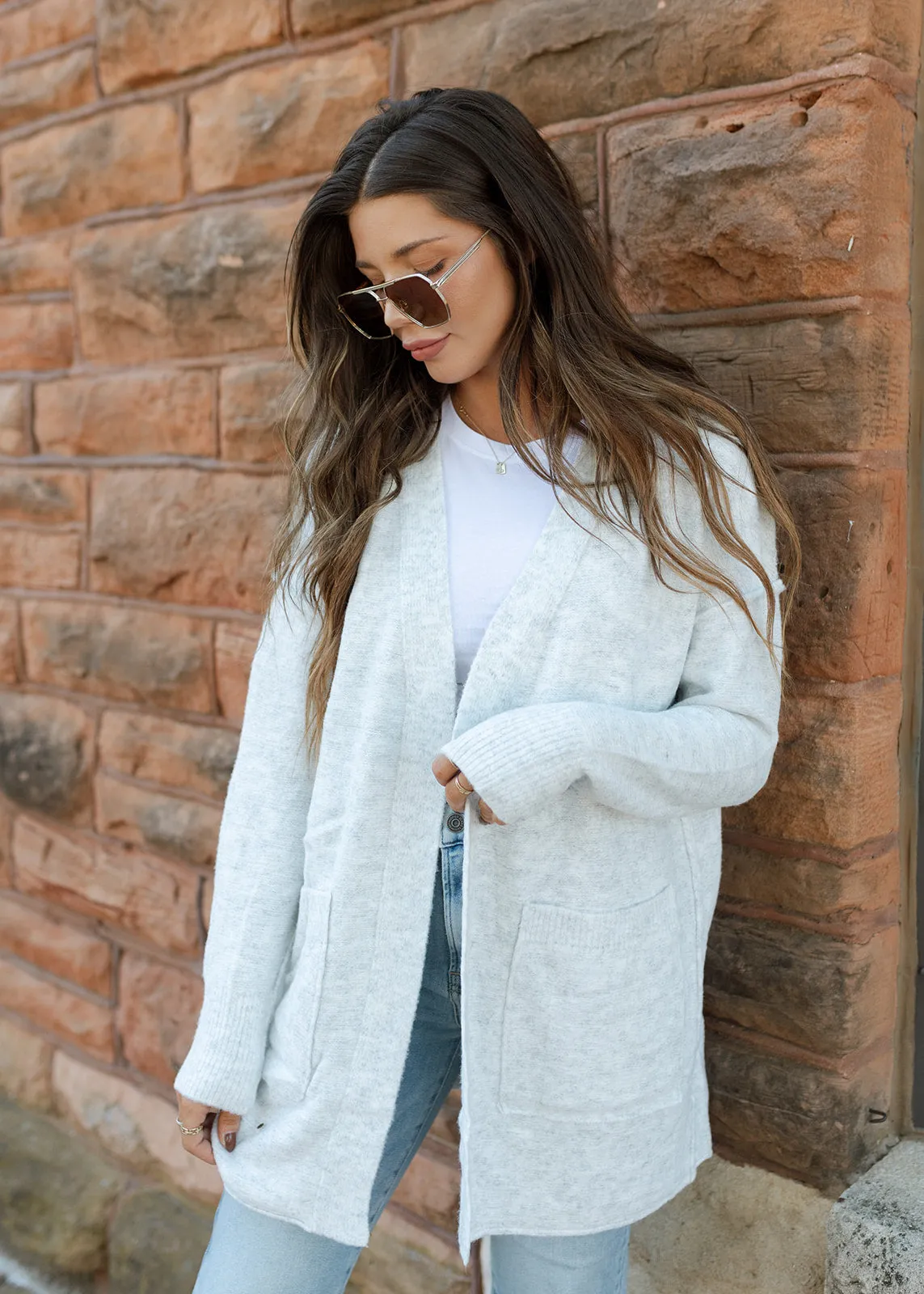 Silver Outline & Ribbed Soft Cardigan