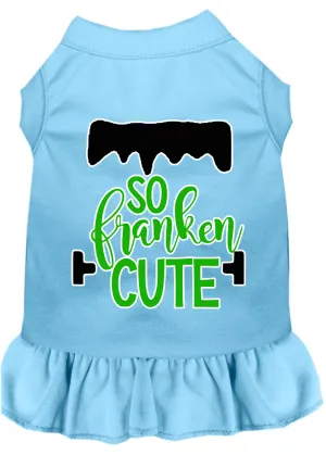 So Franken Cute Screen Print Dog Dress Baby Blue Xxxl