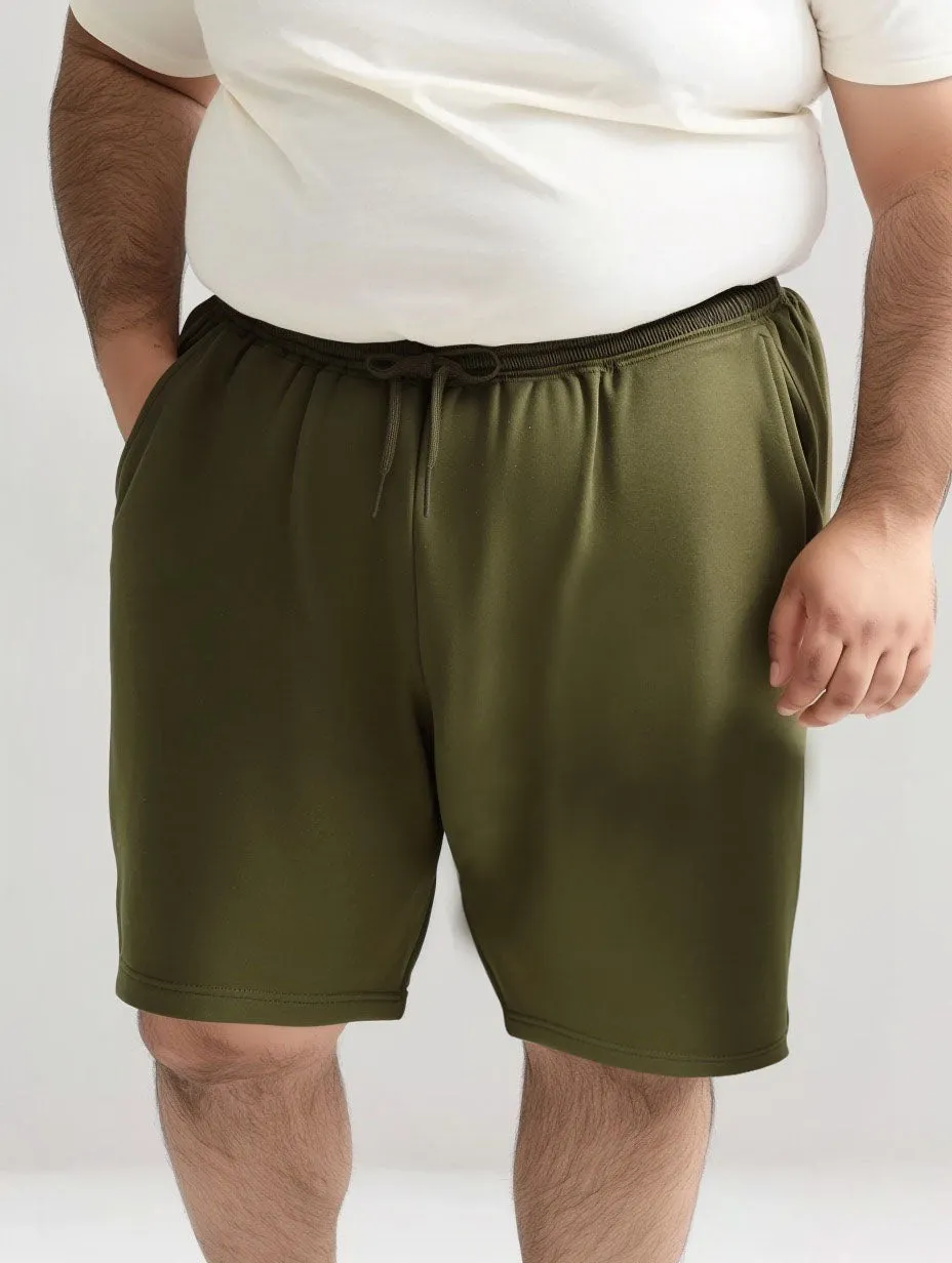 Solid Cotton Plus Size Shorts