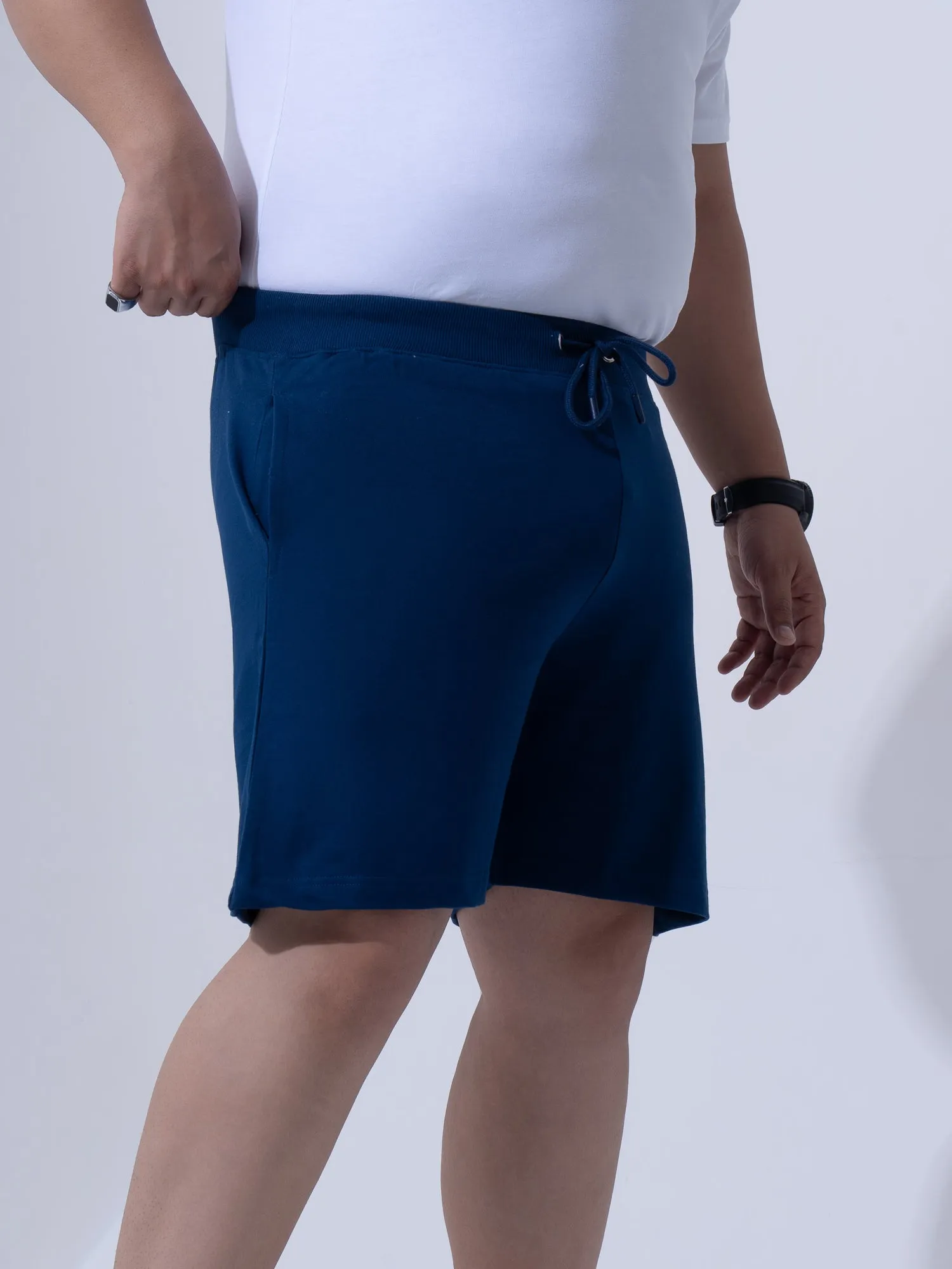 Solid Cotton Plus Size Shorts