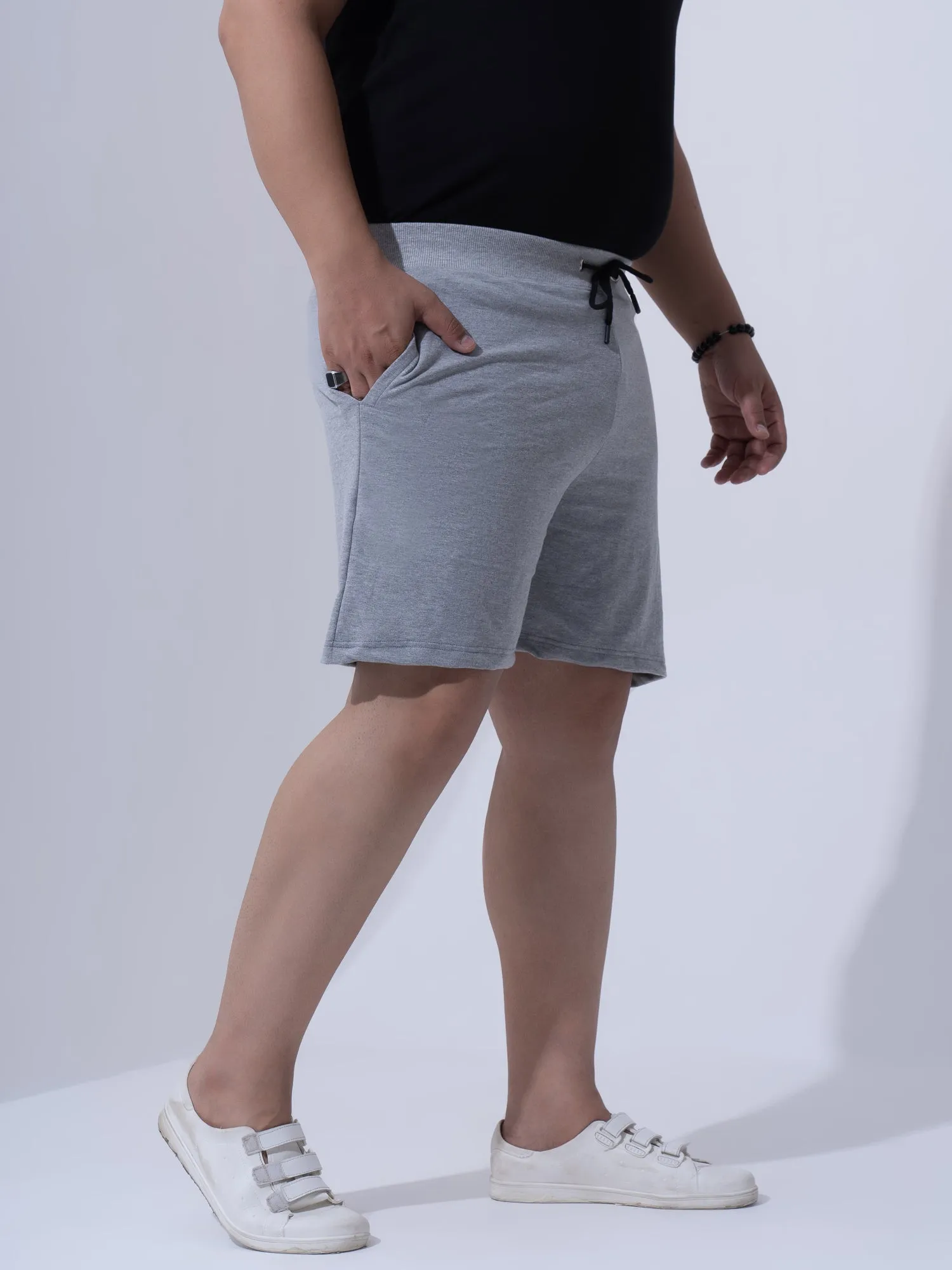 Solid Cotton Plus Size Shorts