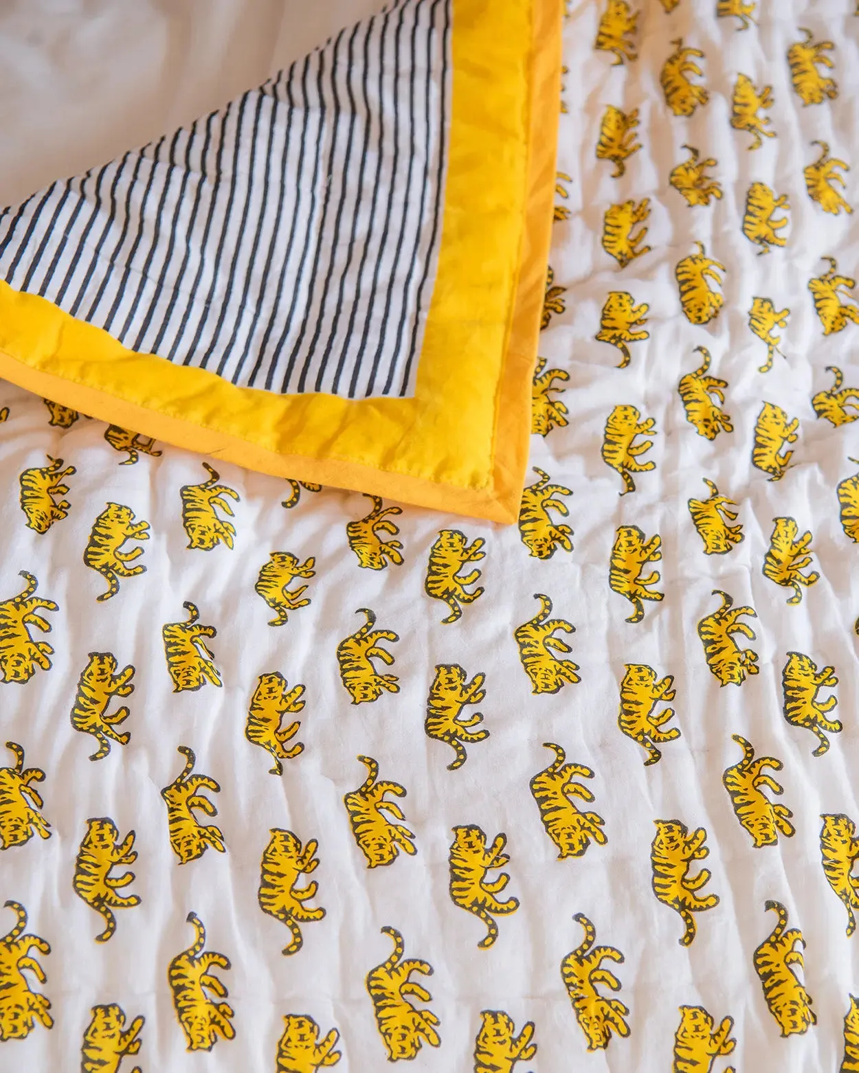 Tiger / Stripe Reversible Baby & Toddler Quilt